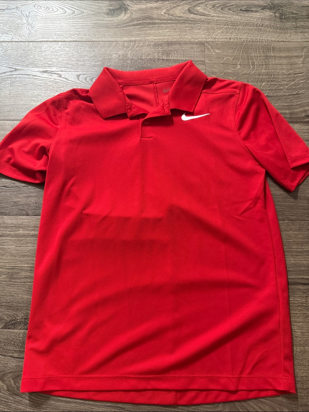 Nike Red boys youth ' Dri-FIT Polo with White Swoosh